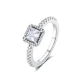Bague Carrée Halo Argentée