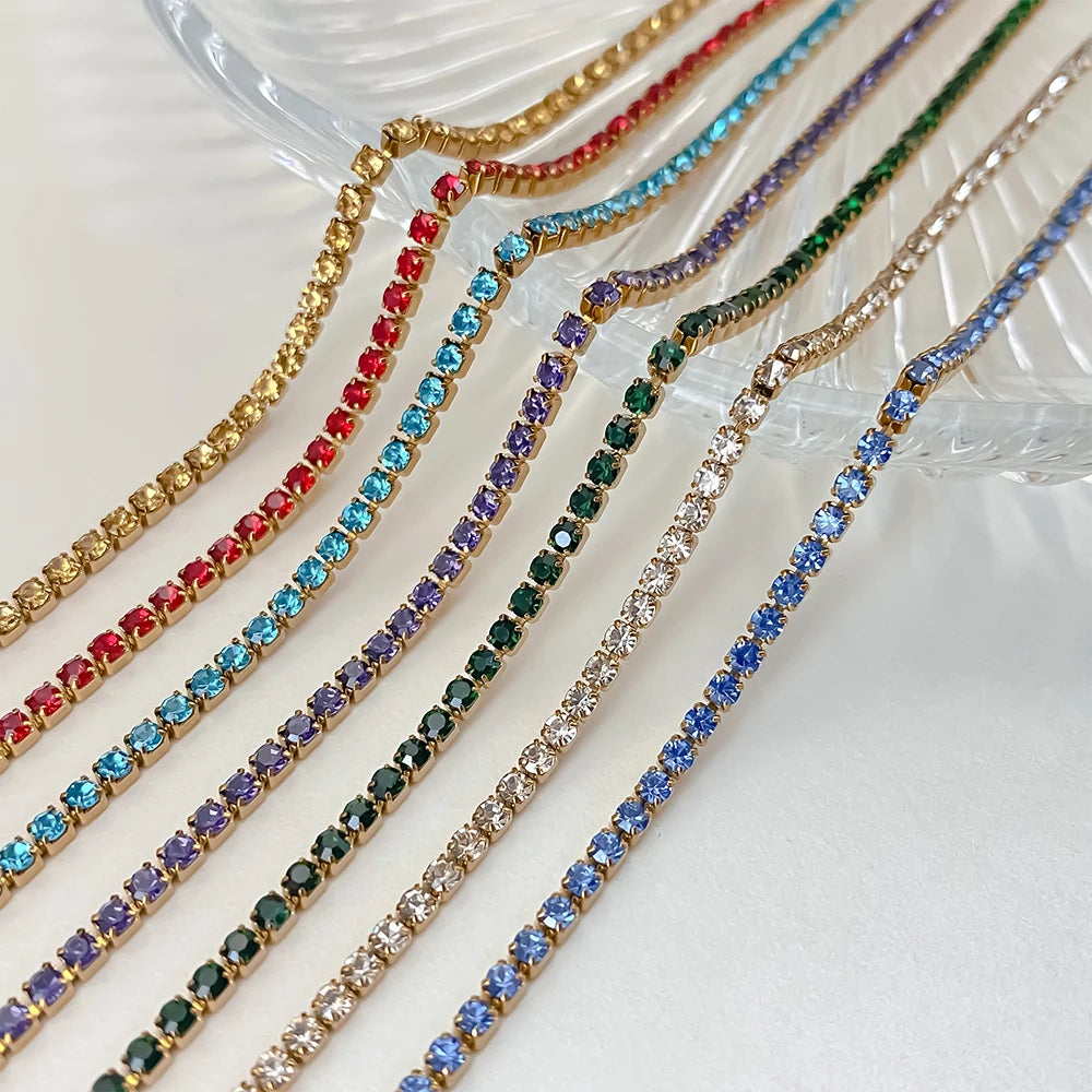 Collier Cristal Doré en Acier Inoxydable | Argentéa