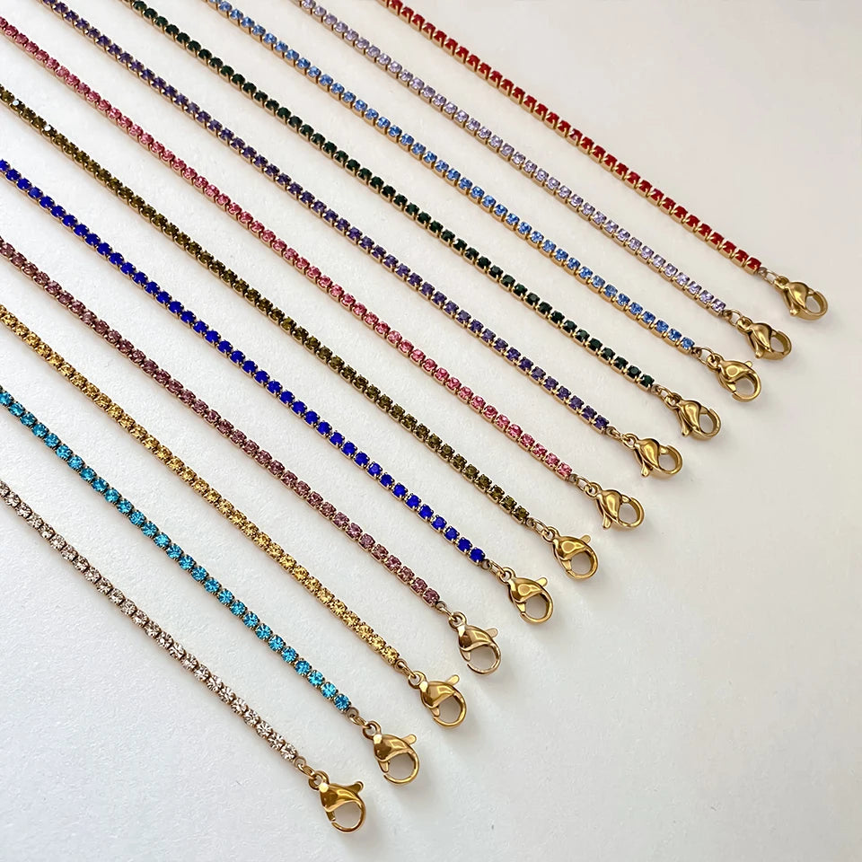 Collier Cristal Doré en Acier Inoxydable | Argentéa