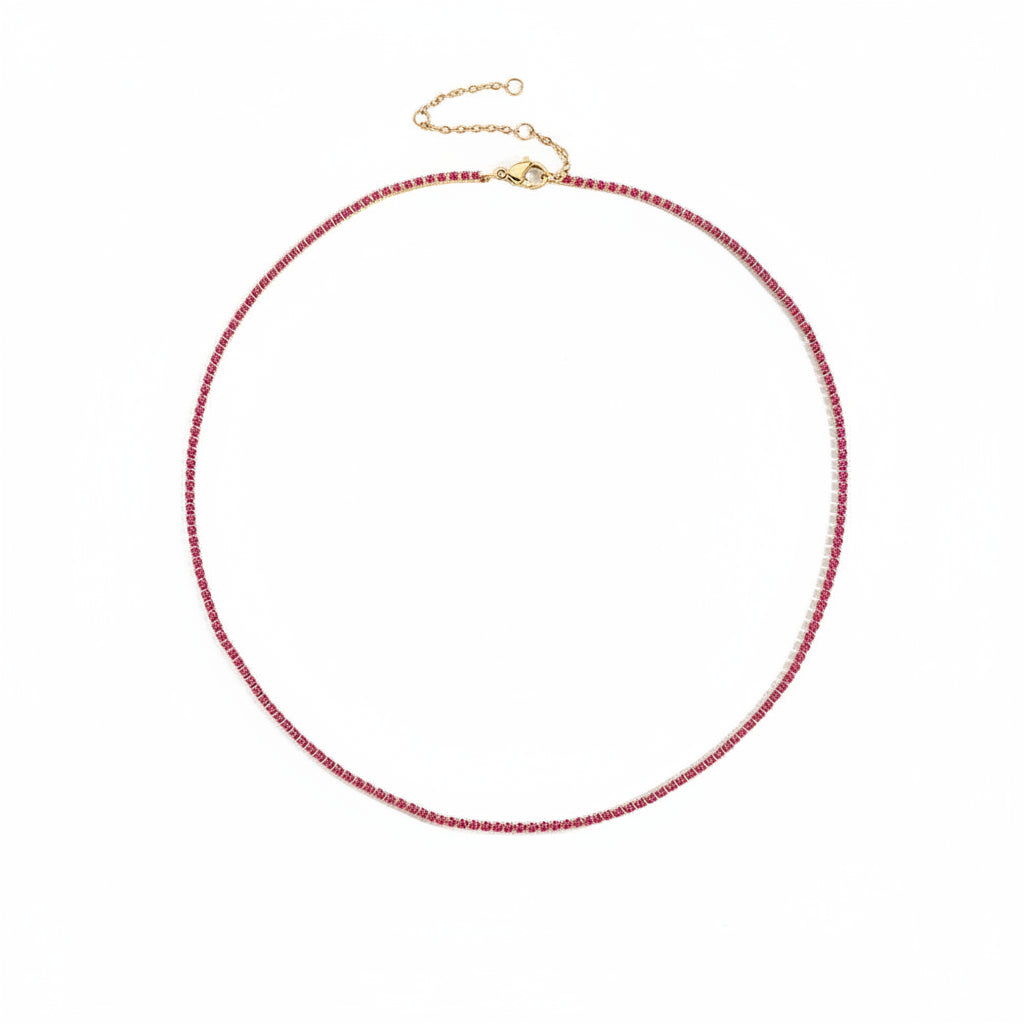 Collier Cristal Doré en Acier Inoxydable | Argentéa