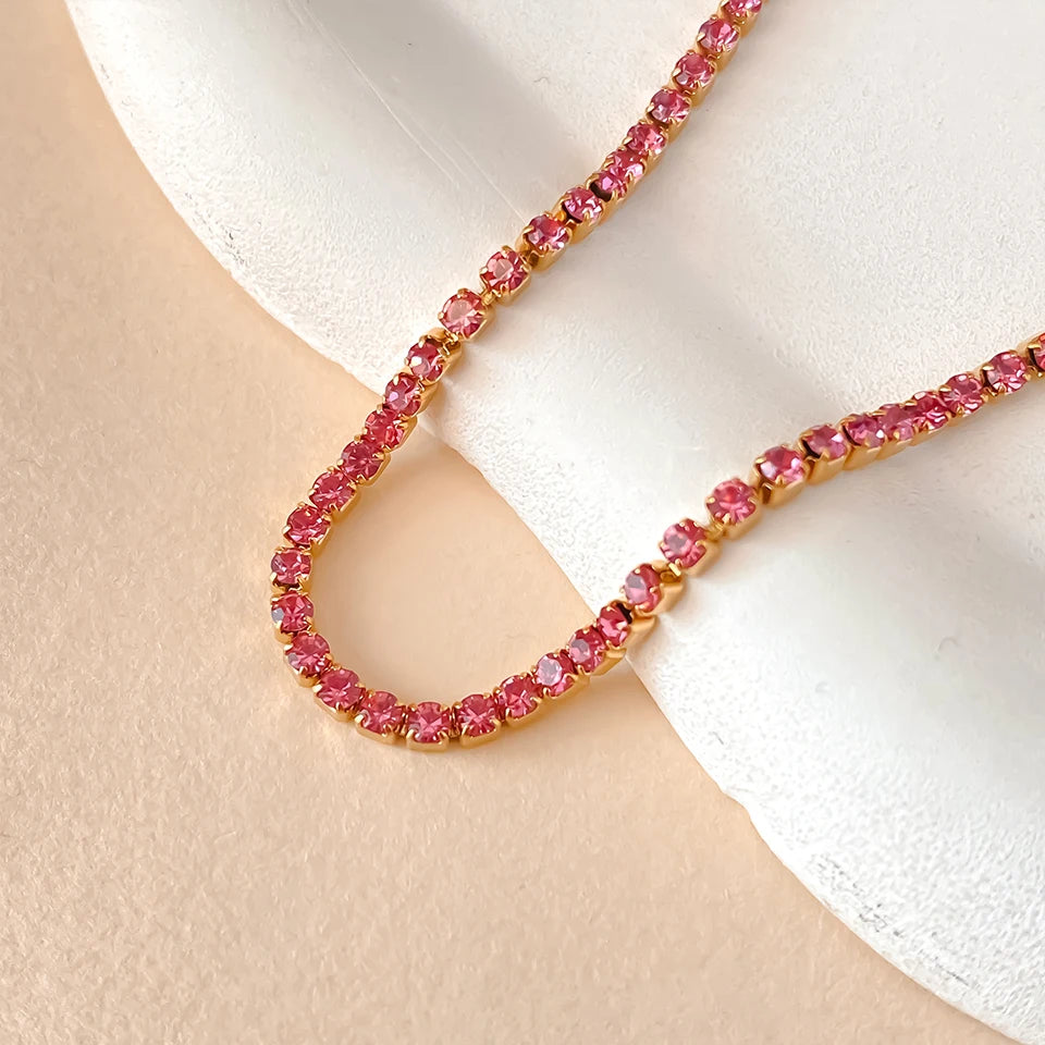 Bracelet Doré en Acier Inoxydable avec Zircone Coloré | Argentéa