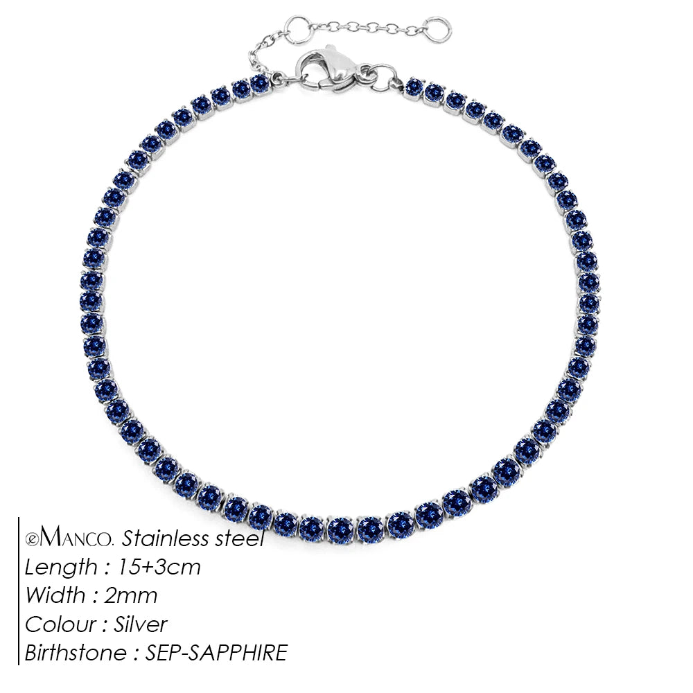 Bracelet Doré en Acier Inoxydable avec Zircone Coloré | Argentéa
