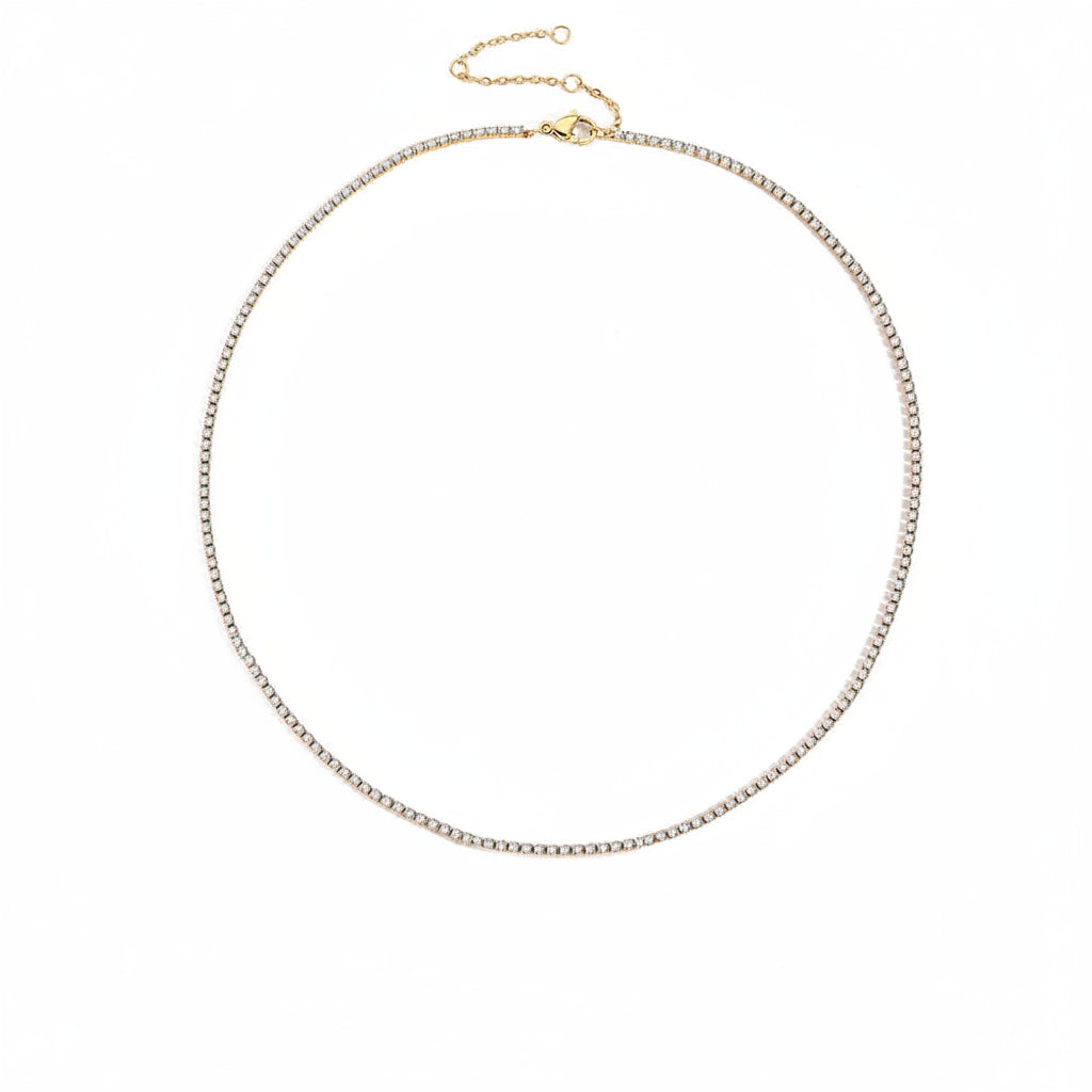 Collier Cristal Doré en Acier Inoxydable | Argentéa