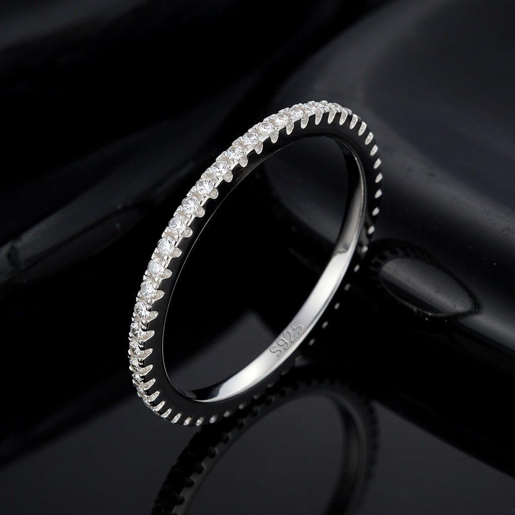 Bague Fine Pavée S925 Argentée