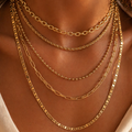 Set 5 Colliers Chaînes Dorées Superposées pour Femme