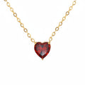 Collier Cœur en Zircone Doré en Acier Inoxydable | Bijou Femme Argentéa