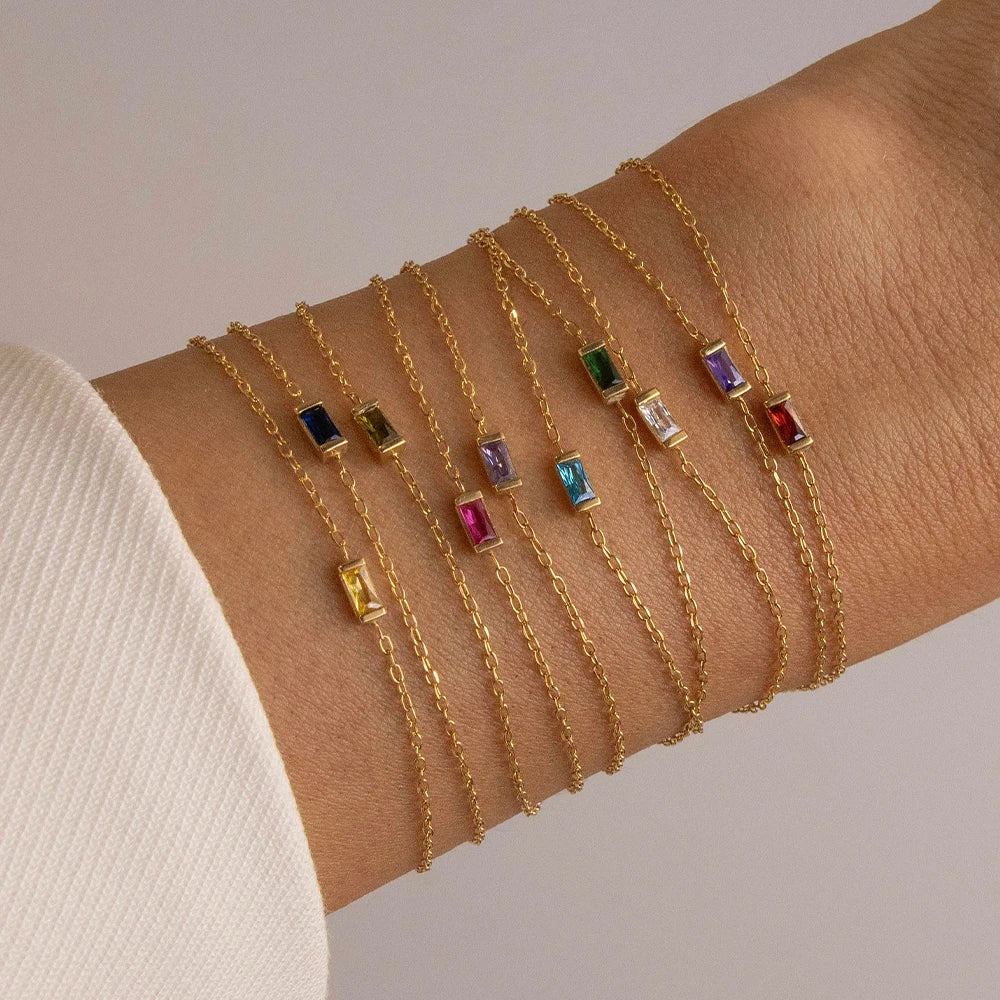 Bracelet Pierre de Naissance Doré en Acier Inoxydable | Argentéa