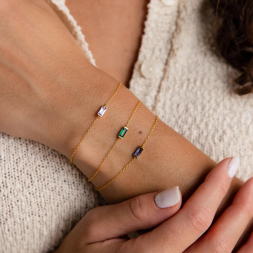 Bracelet Pierre de Naissance Doré en Acier Inoxydable | Argentéa