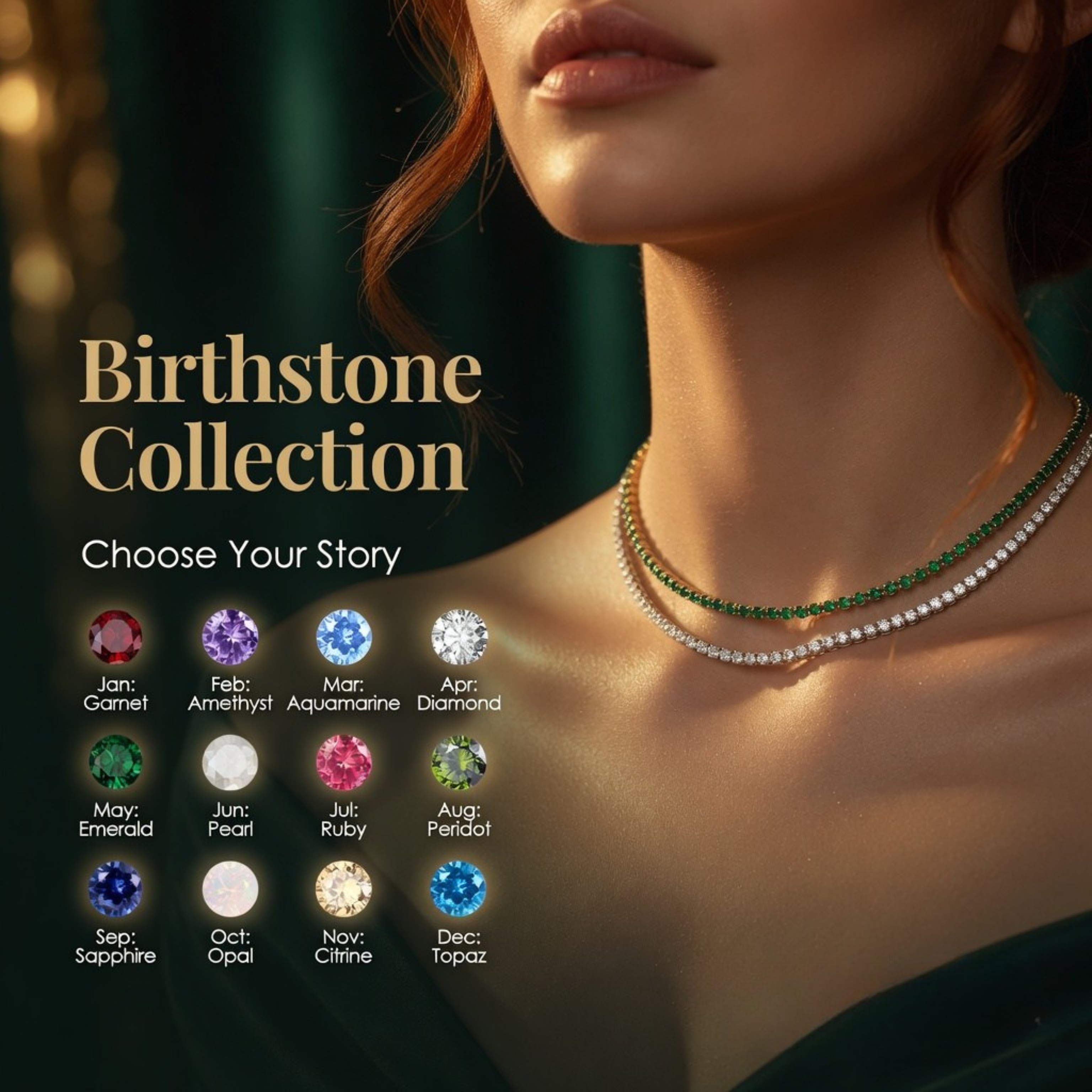 Collier Cristal Doré en Acier Inoxydable | Argentéa