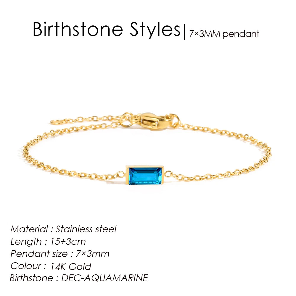 Bracelet Pierre de Naissance Doré en Acier Inoxydable | Argentéa