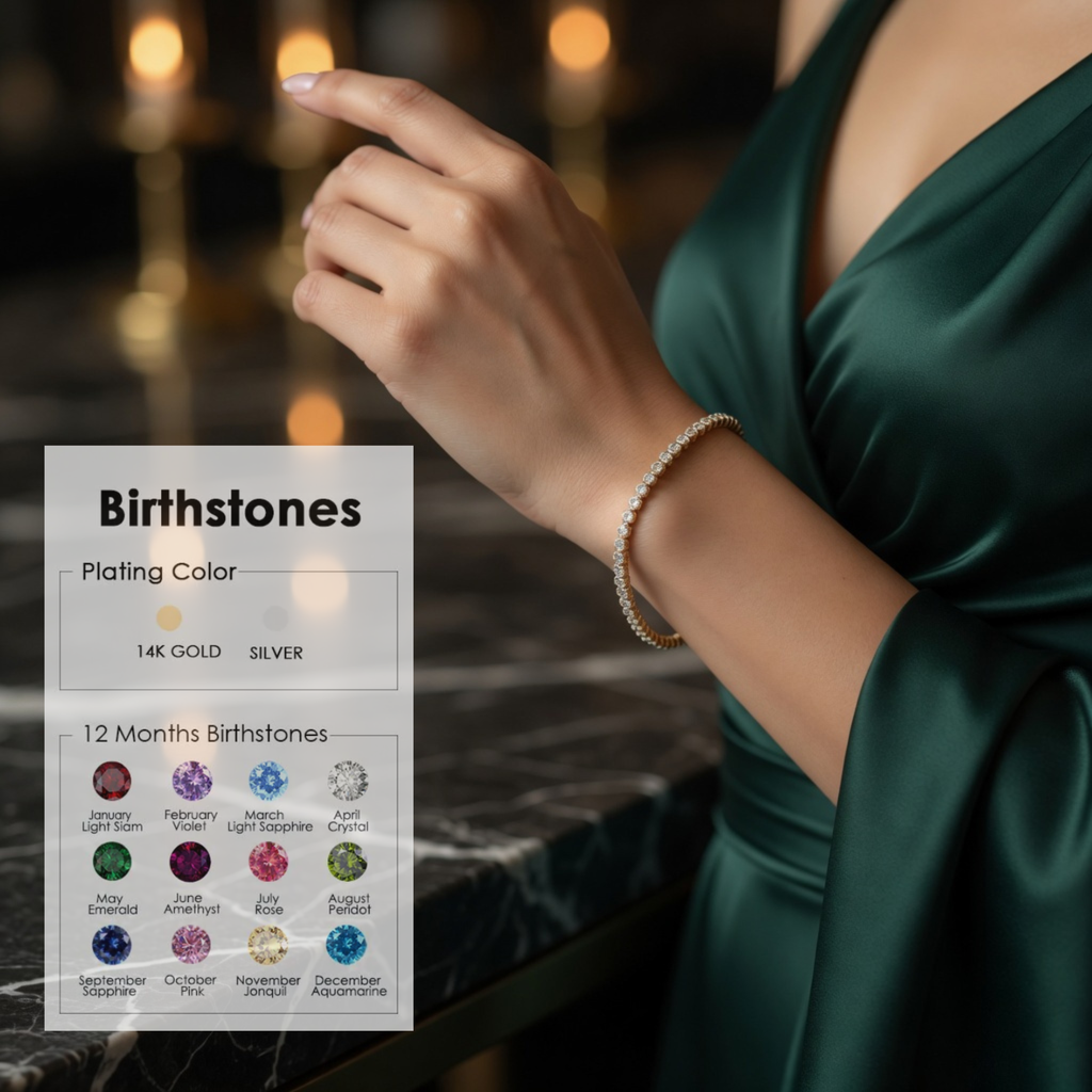 Bracelet Doré en Acier Inoxydable avec Zircone Coloré | Argentéa