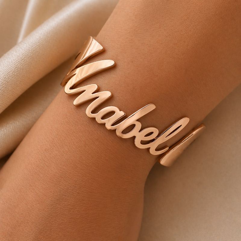 Bracelet personnalisé avec nom pour femme - Bijou en or, argent, rose gold