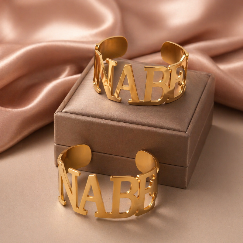 Bracelet personnalisé avec nom pour femme - Bijou en or, argent, rose gold