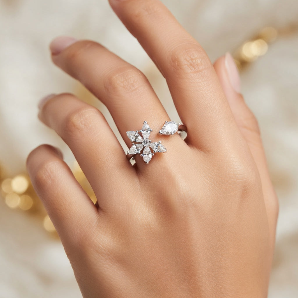 Bague Fleur Ouverte 925 Argentée