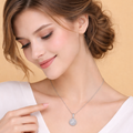 Collier femme argent 925 pendentif rond zircon AAA