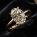 Bague Promesse ARGENTEA – Zircon blanc ovale et finition dorée