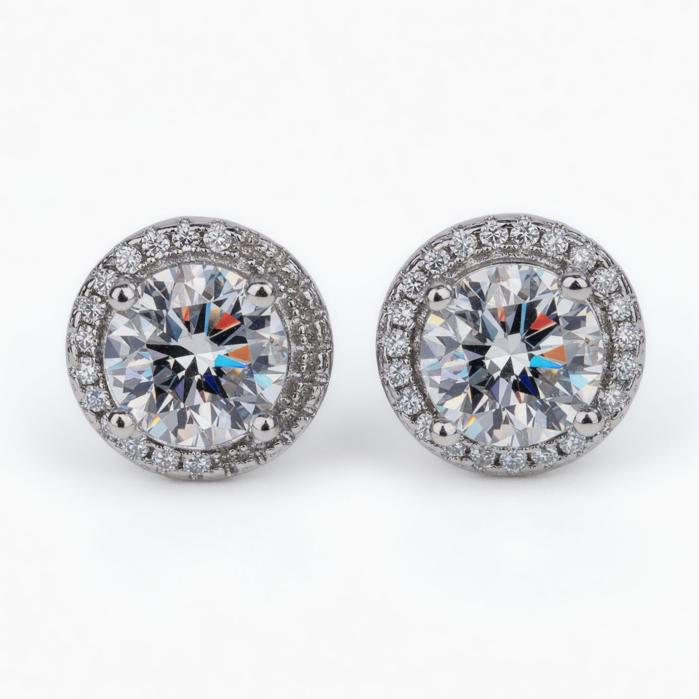 Boucles Éclat Royal ARGENTEA – Zircon Rond Lumineux