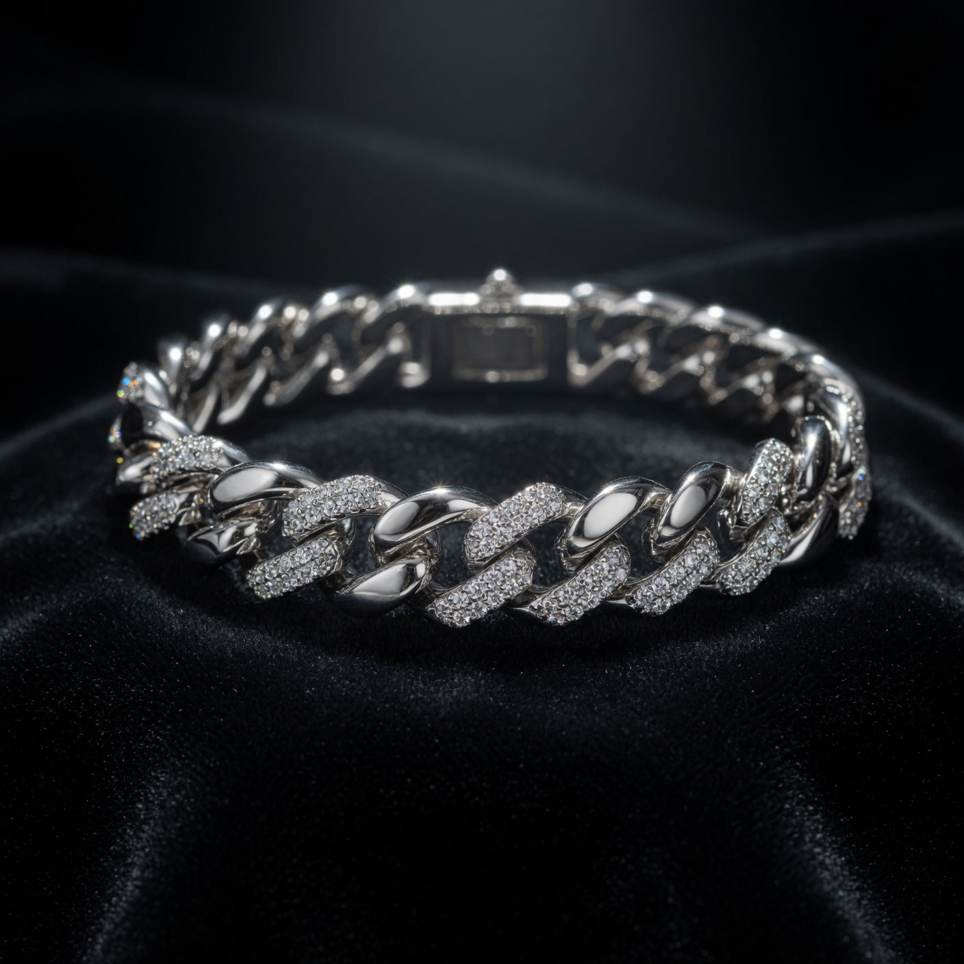 Bracelet Maillon Éclat ARGENTEA – Gourmette Argentée avec Zircons