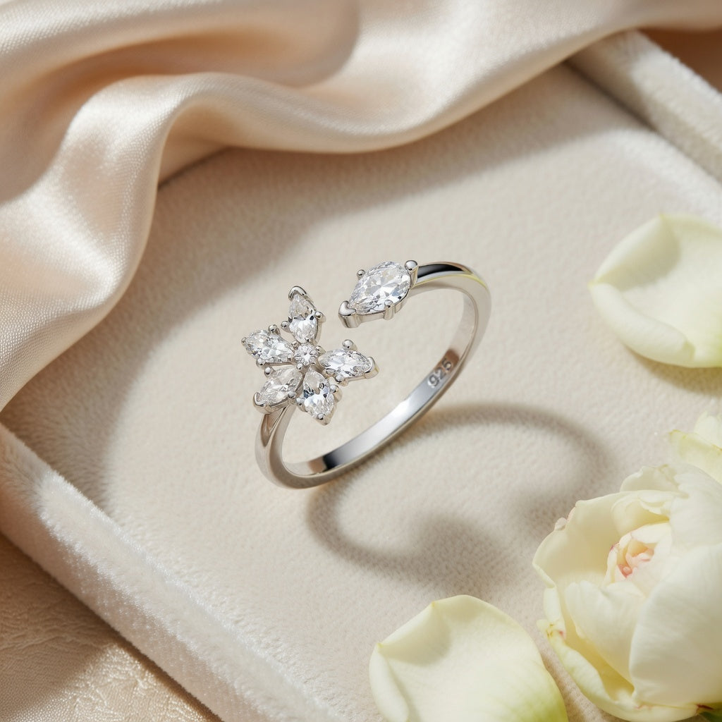 Bague Fleur Ouverte 925 Argentée
