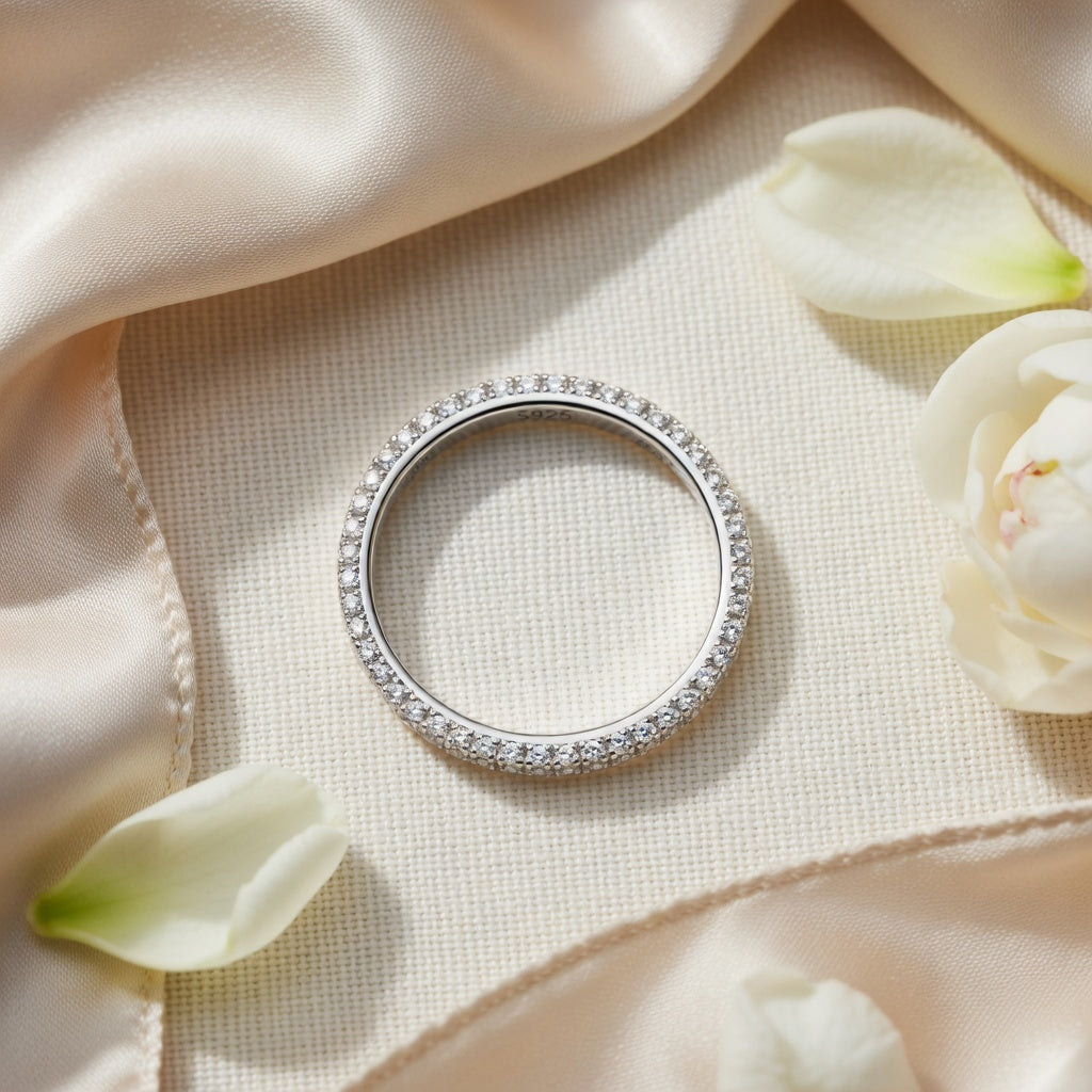 Bague Fine Pavée S925 Argentée