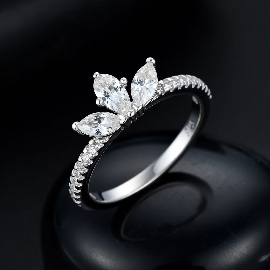 Bague Feuilles Marquise 925 Argentée